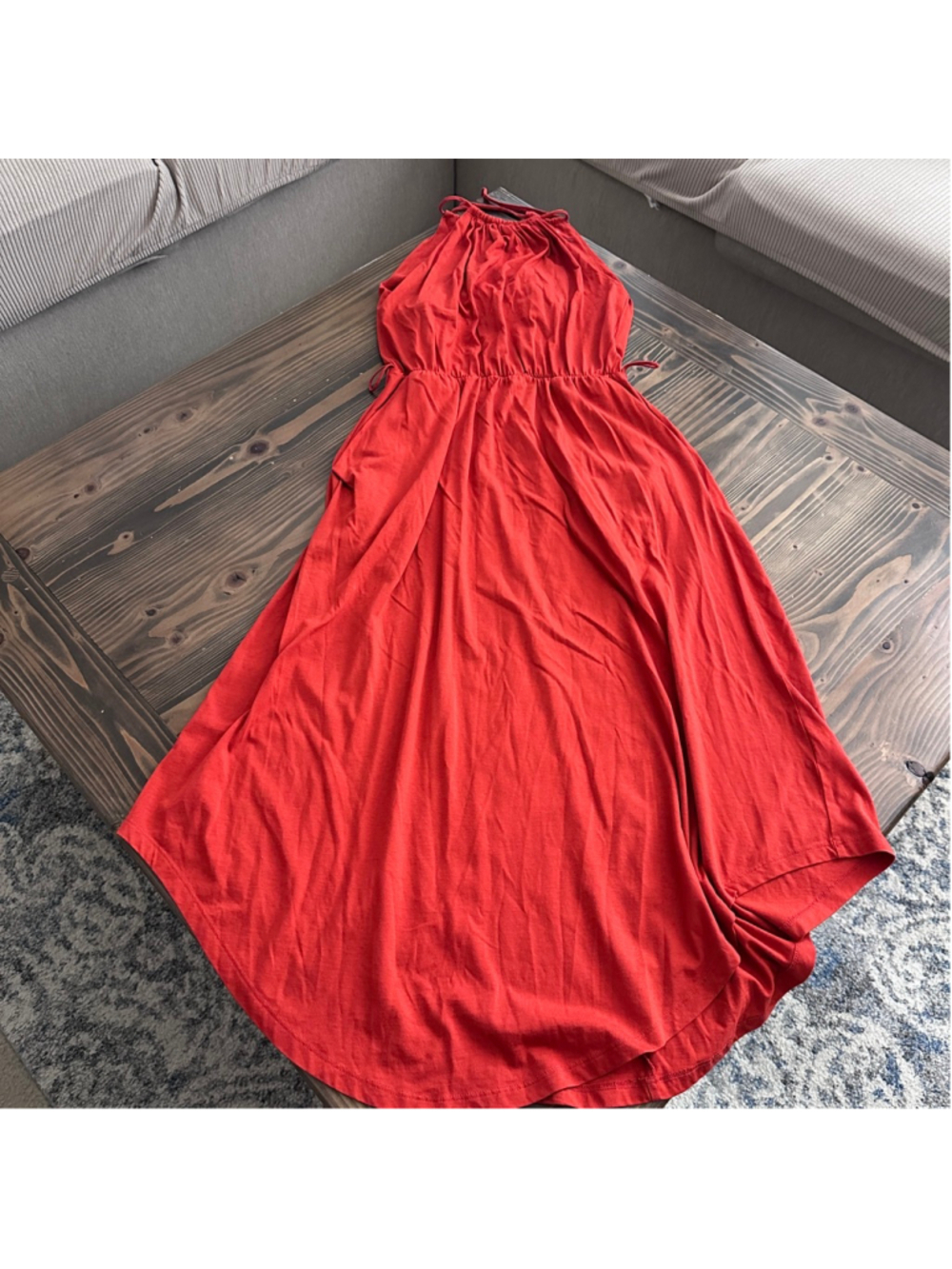 Patagonia W's Lithia Dress Womens S Orange Halter Organic Cotton Tencel READ - Picture 2 of 12
